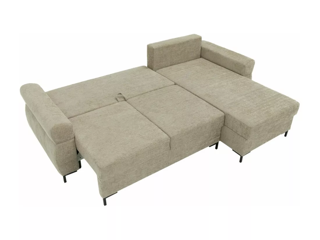 Canapé d'angle Stonecrest 103, Gris, Fonction de couchage, Boîte de literie, 258x170x92cm