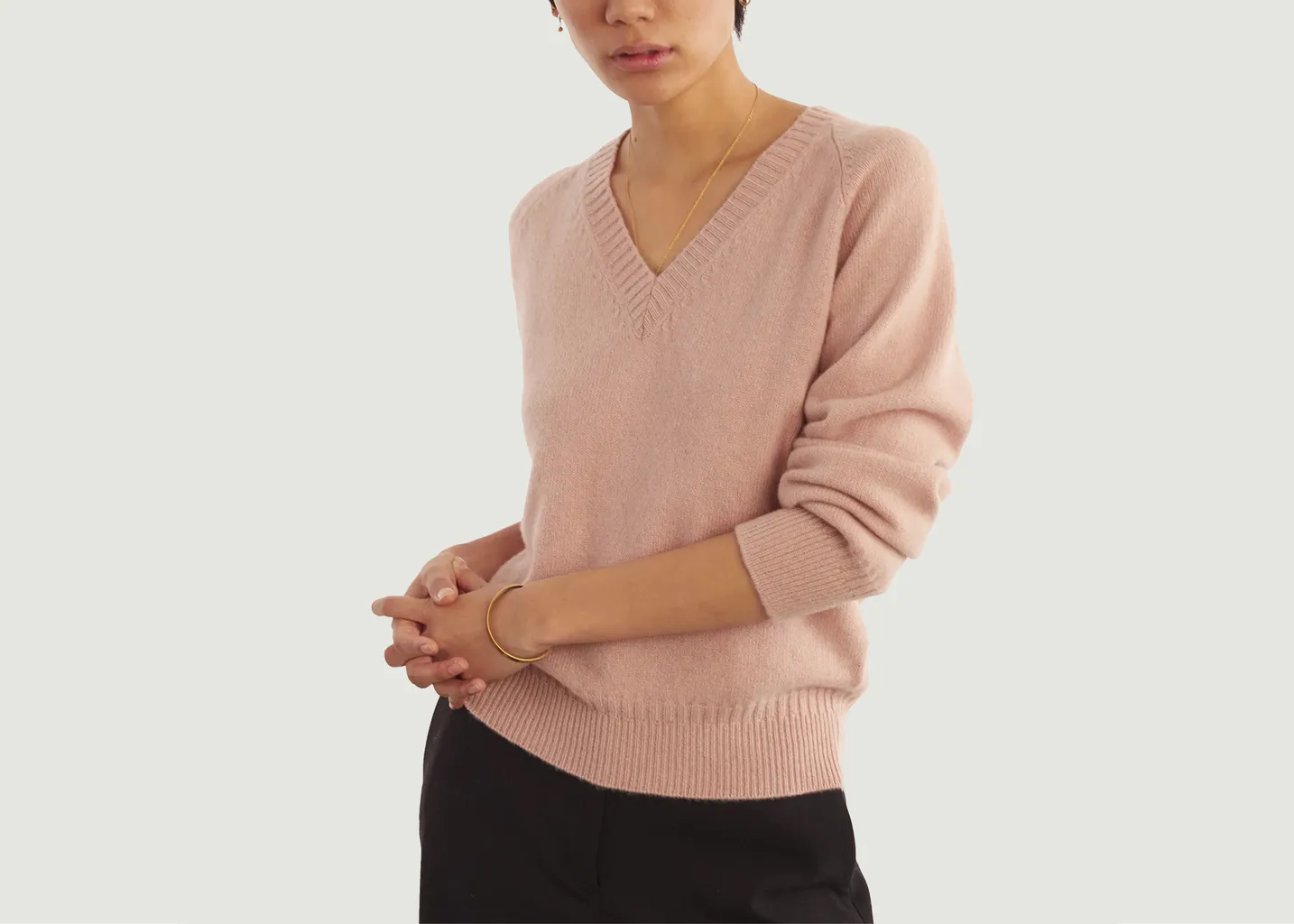 Pull col V en Cachemire Tricot