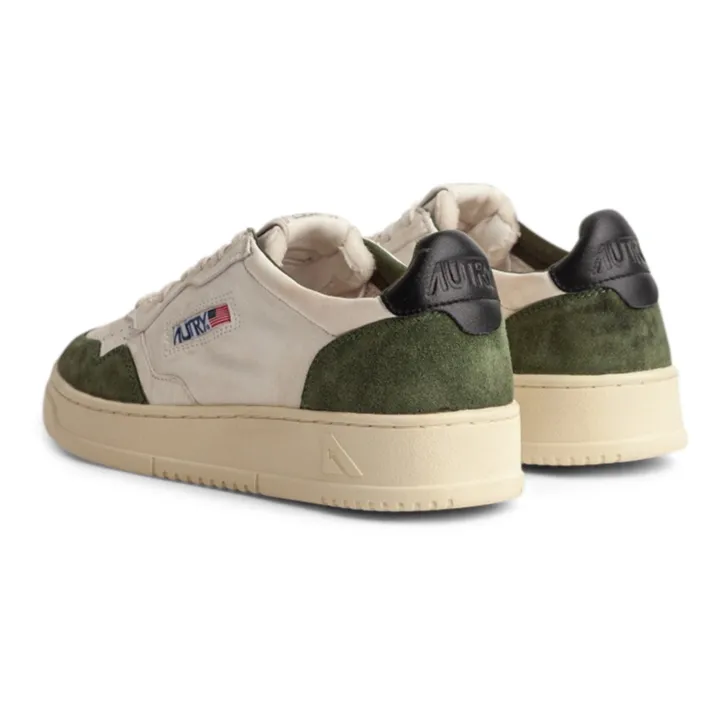 Autry Baskets Medalist Low Cuir de Chèvre/Suède | Vert kaki