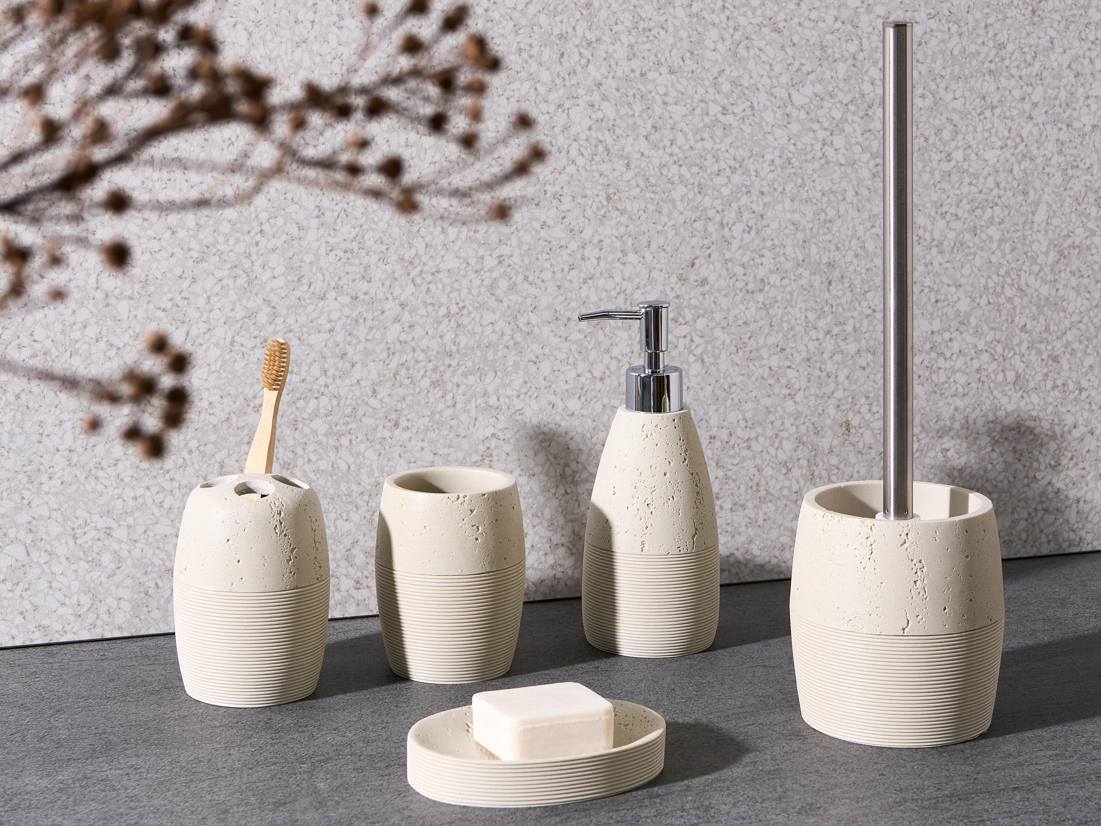 5-delige badkameraccessoireset YARAPA Lichtbeige