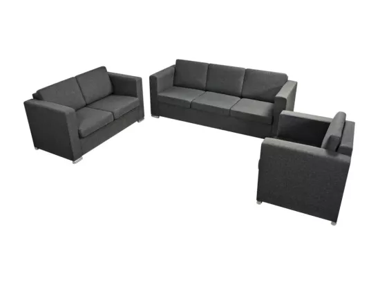 Ensemble de canapés trois pièces Tissu Gris foncé
