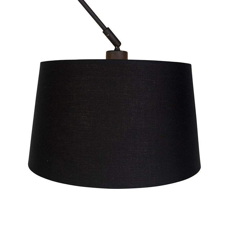 Hanglamp zwart met katoenen kap zwart met goud 35 cm - Blitz