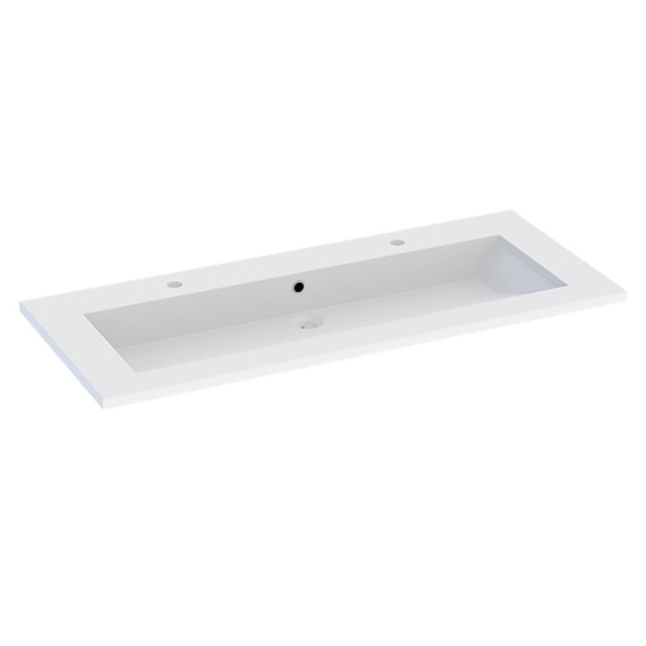 Plan vasque en résine blanc Calao 120 cm