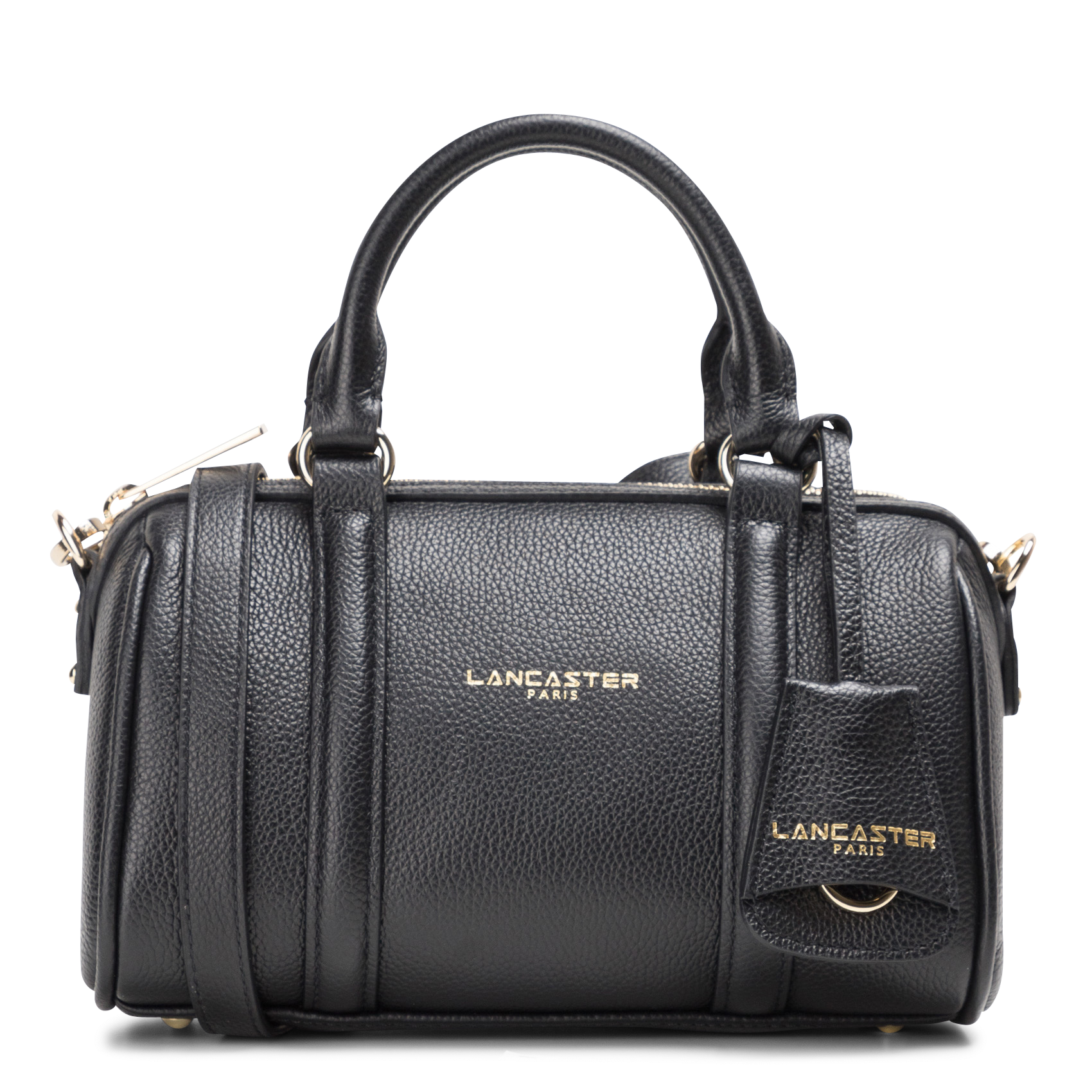 MILANO ANA - Petit sac polochon en cuir grainé| Noir