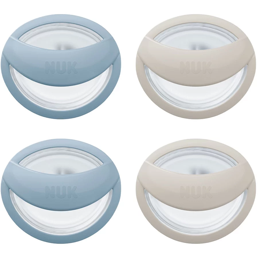 NUK Schnuller MommyFeel, 0-9 Monate, blaugrau, 4 Stück