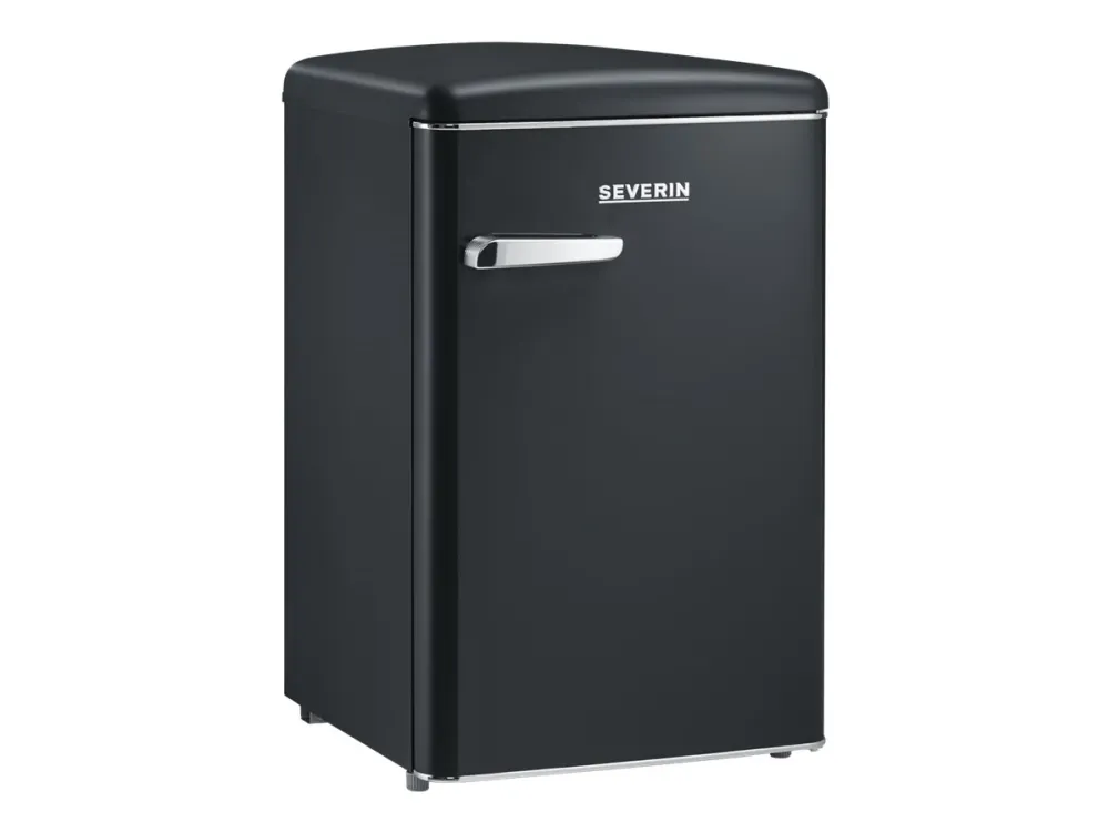 SEVERIN Retro RKS 8832 - Køleskab med fryseenhed - tabletop - bredde: 55 cm - dybde: 61.5 cm - højde: 89.5 cm - 108 liter - Klasse D - sort