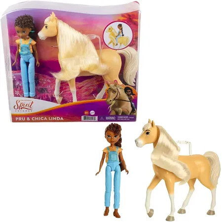 Mattel Dreamworks Spirit Puppe Pru (ca. 18 cm) & Pferd Chica Linda (ca. 20 cm)