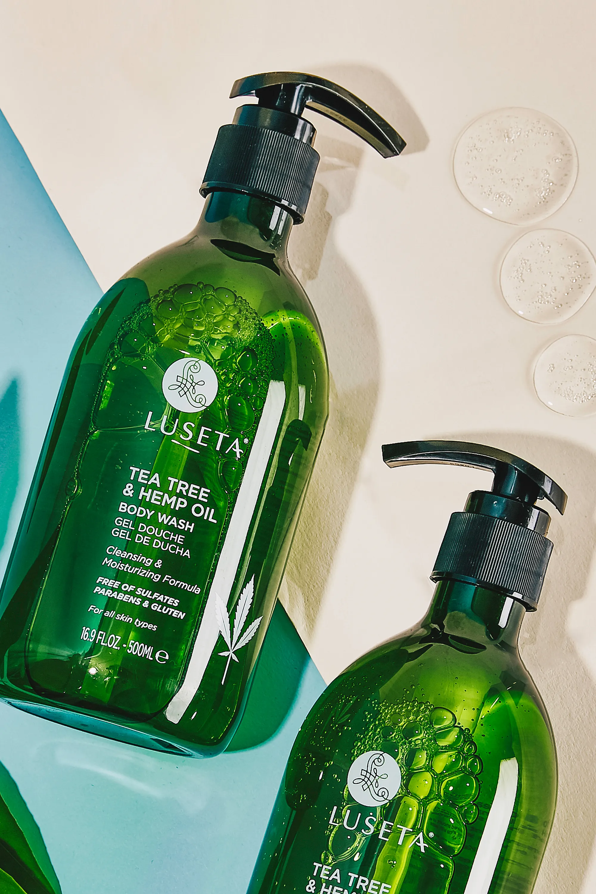 Luseta Gel douche à l’huile d’arbe à thé et au chanvre-500 ml