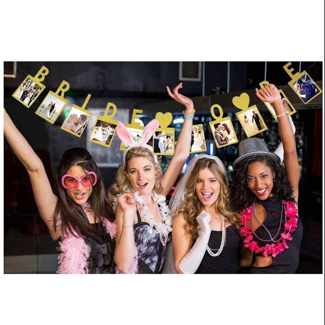 (3m) Foto Rahmen Girlande Bride to Be Party Dekoration Junggesellinnenabschied - Pink