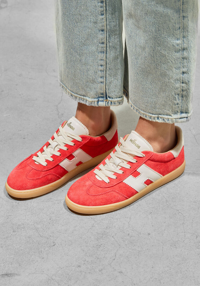 rode hogan lage sneakers cool allacciato