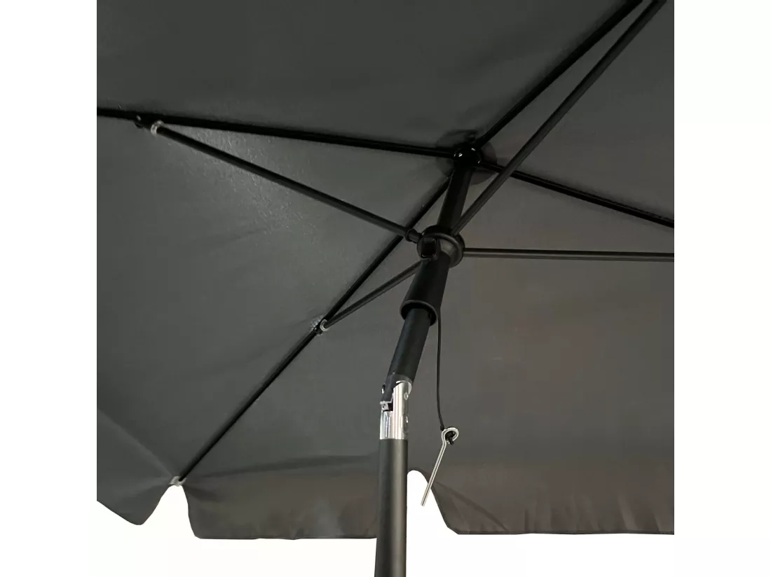 Parasol de plage FLOKS avec protection UV gris foncé, Poids 2,8 kg Dimensions L200xl123xH235 cm