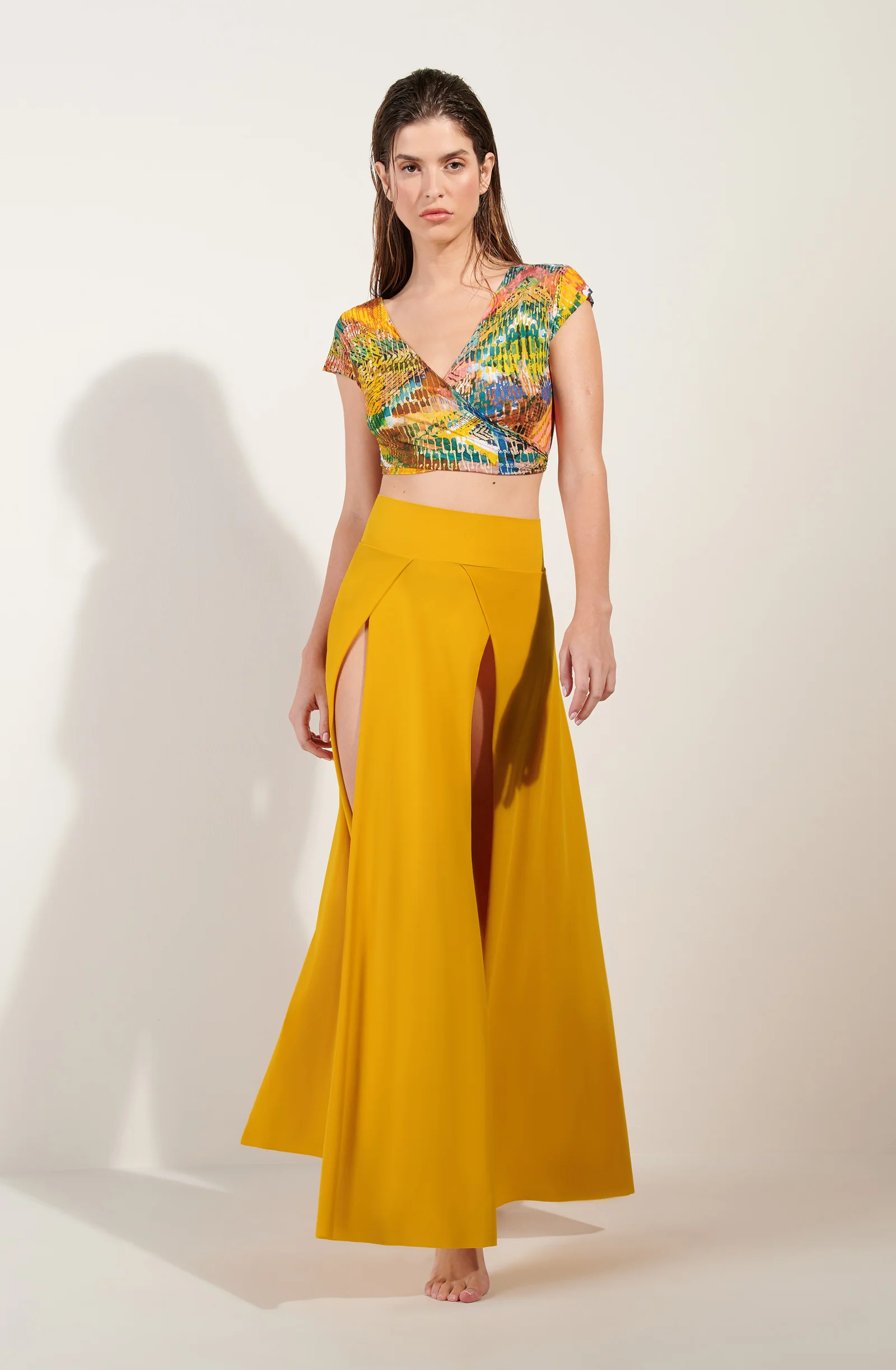 jax Jupe longue fendue ocre Ocre
