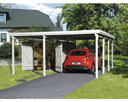 Enkele carport weka A2 maat 2 incl. berging 512x602 cm drukgeïmpregneerd