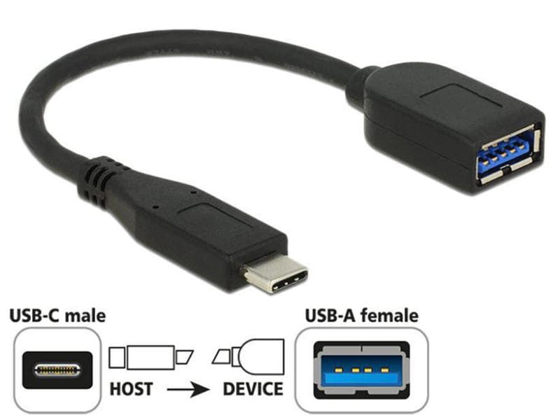 Delock USB 3.1-Adapterkabel  USB C - USB A 0.1 m USB 3.1 Gen 2 Adapterkabel