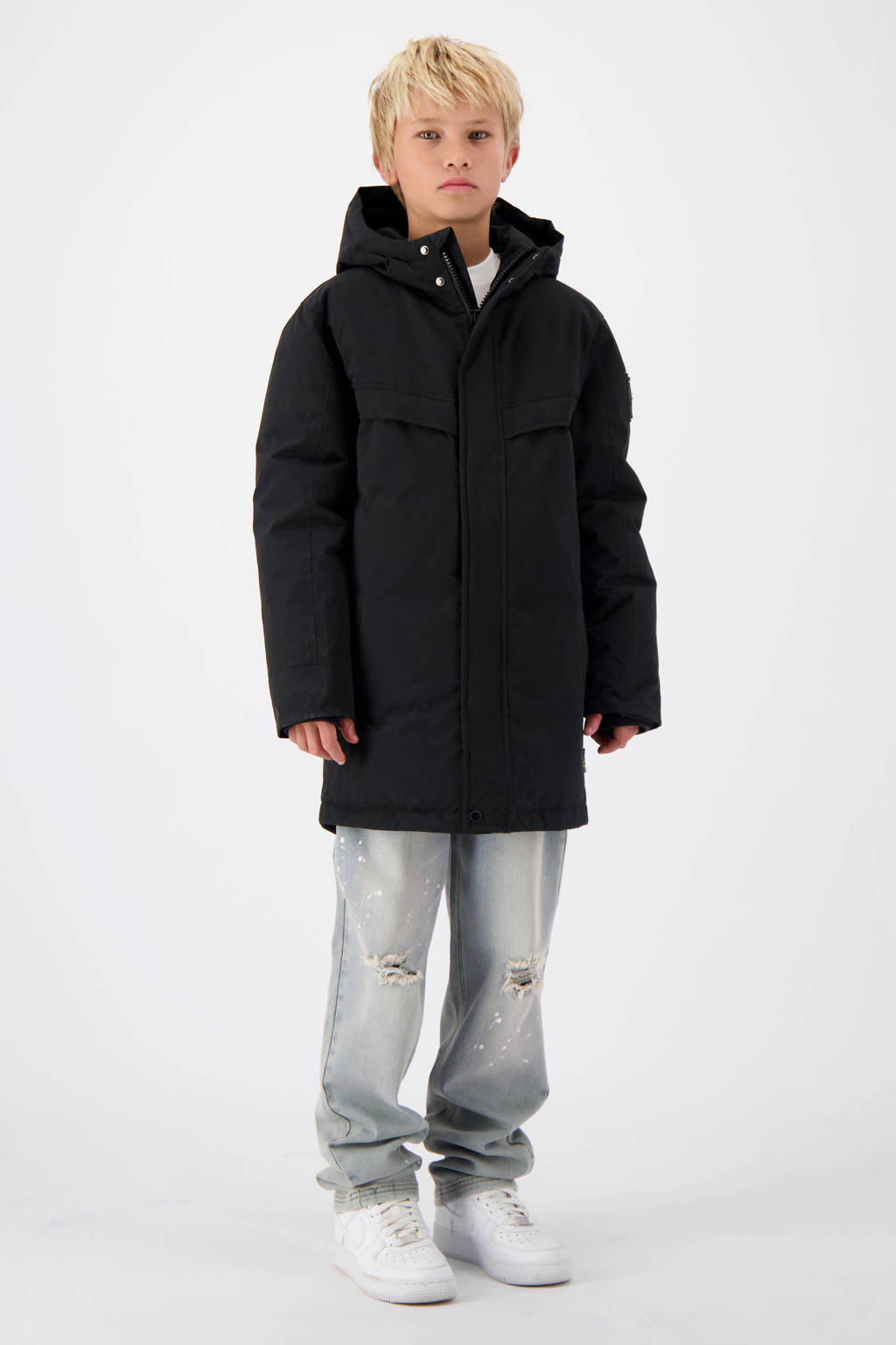 BLACK BANANAS winterjas JR. PARKA PLATE JACKET zwart
