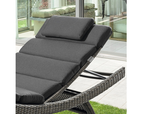 Kussen voor Wave ligstoel 200 x 60 cm polyester grijs