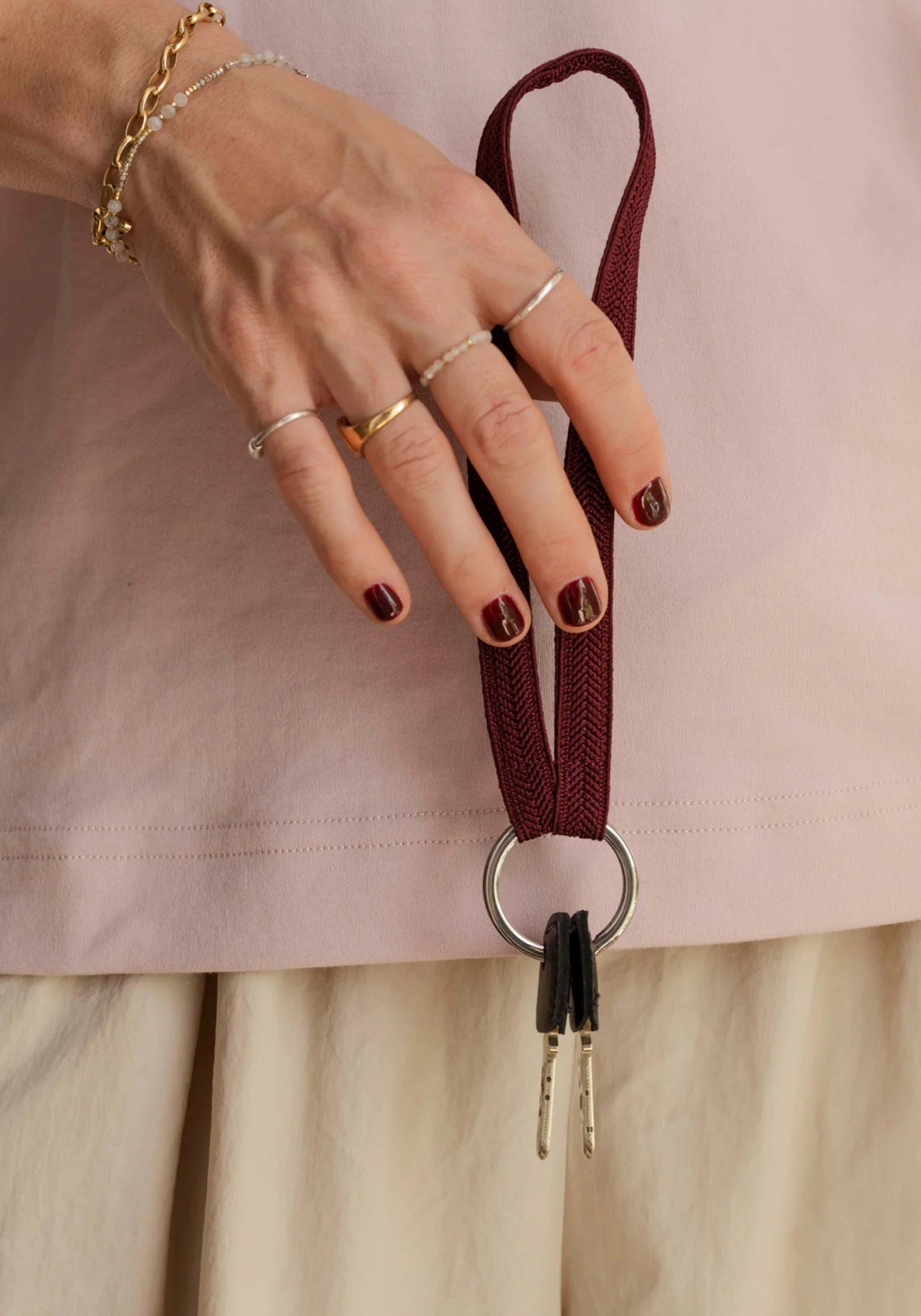 YOOMEE Mini-Schlüsselband Keychain Zahra Ruby Silver