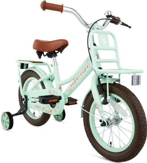 Supersuper Cooper Bamboo - Kinderfiets - Meisjesfiets - 14 inch - Pistache Groen