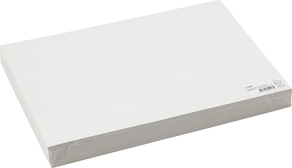 Falsekarton - 25,5X36 CM - 0,4 MM - 250 G - Hvid - 100 Ark