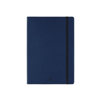 Oberthur - Cahier de notes - reliure cousue - A5 (148 x 210 mm) - 100 feuilles / 200 pages - papier ivoire - doublé - couverture marine - synthétique