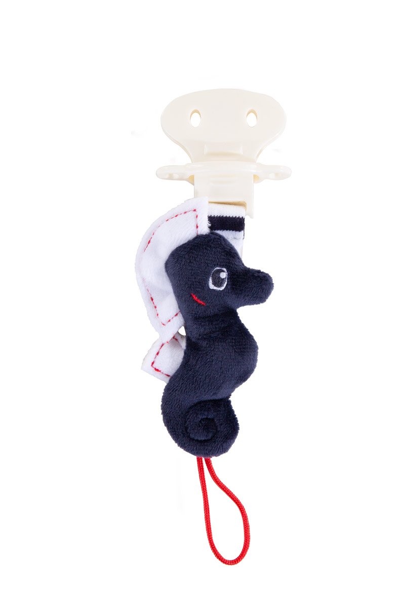 Accroche-tétine hippocampe - velours