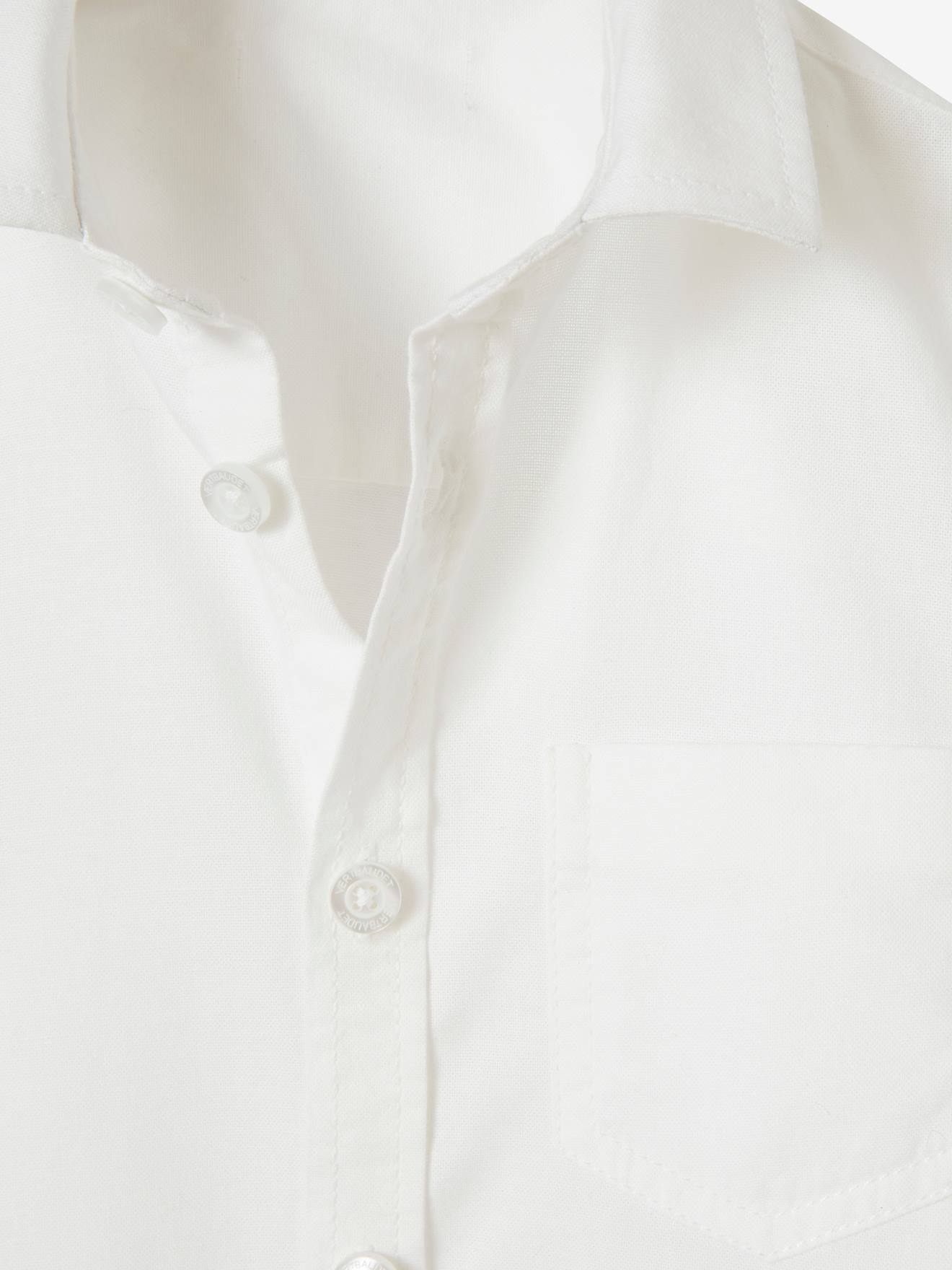 Camisa Oxford branca lisa para meninos