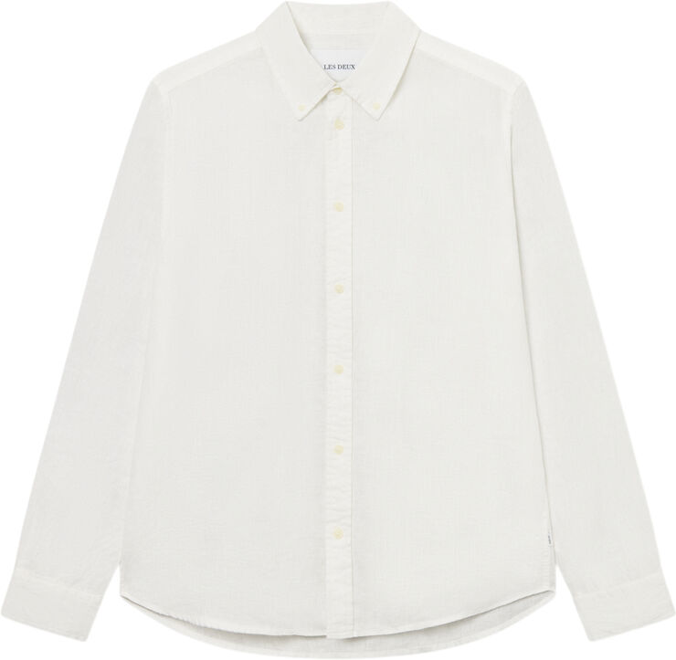Les Deux Kristian Linen B.D. Shirt White