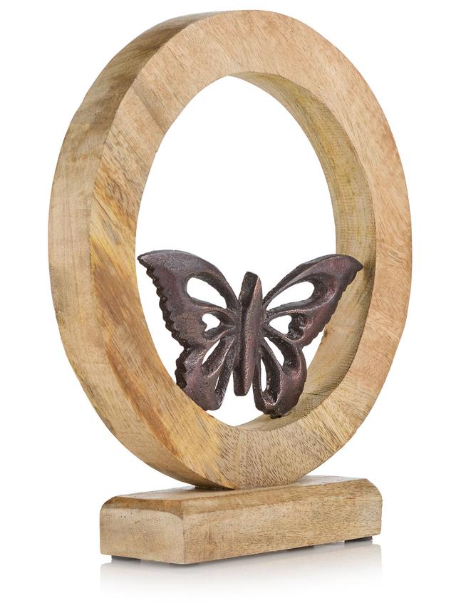 Aluminium Schmetterling im Mangoholz-Ring