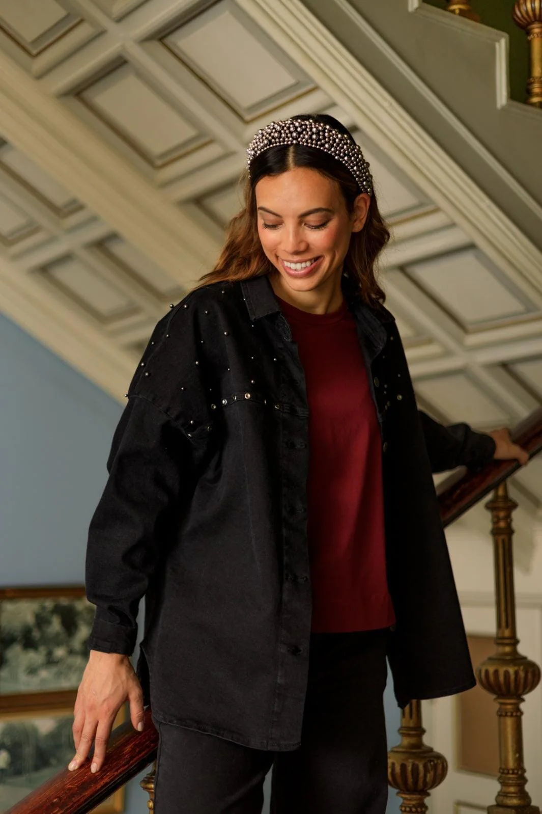 Black Colour Bcnessa Jeans Shirt Jacket