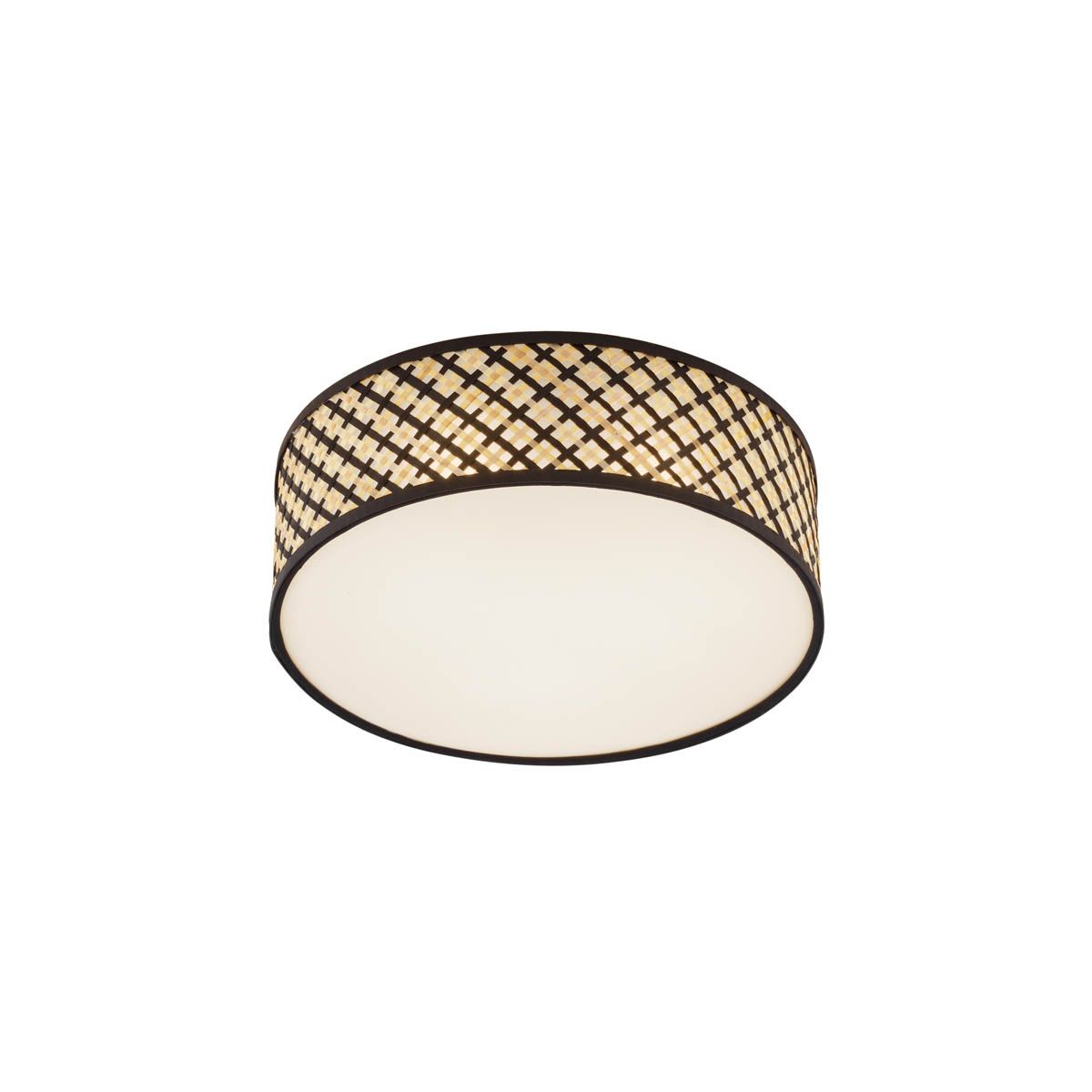 Oosterse plafondlamp rotan met zwart 40cm - Tremmo