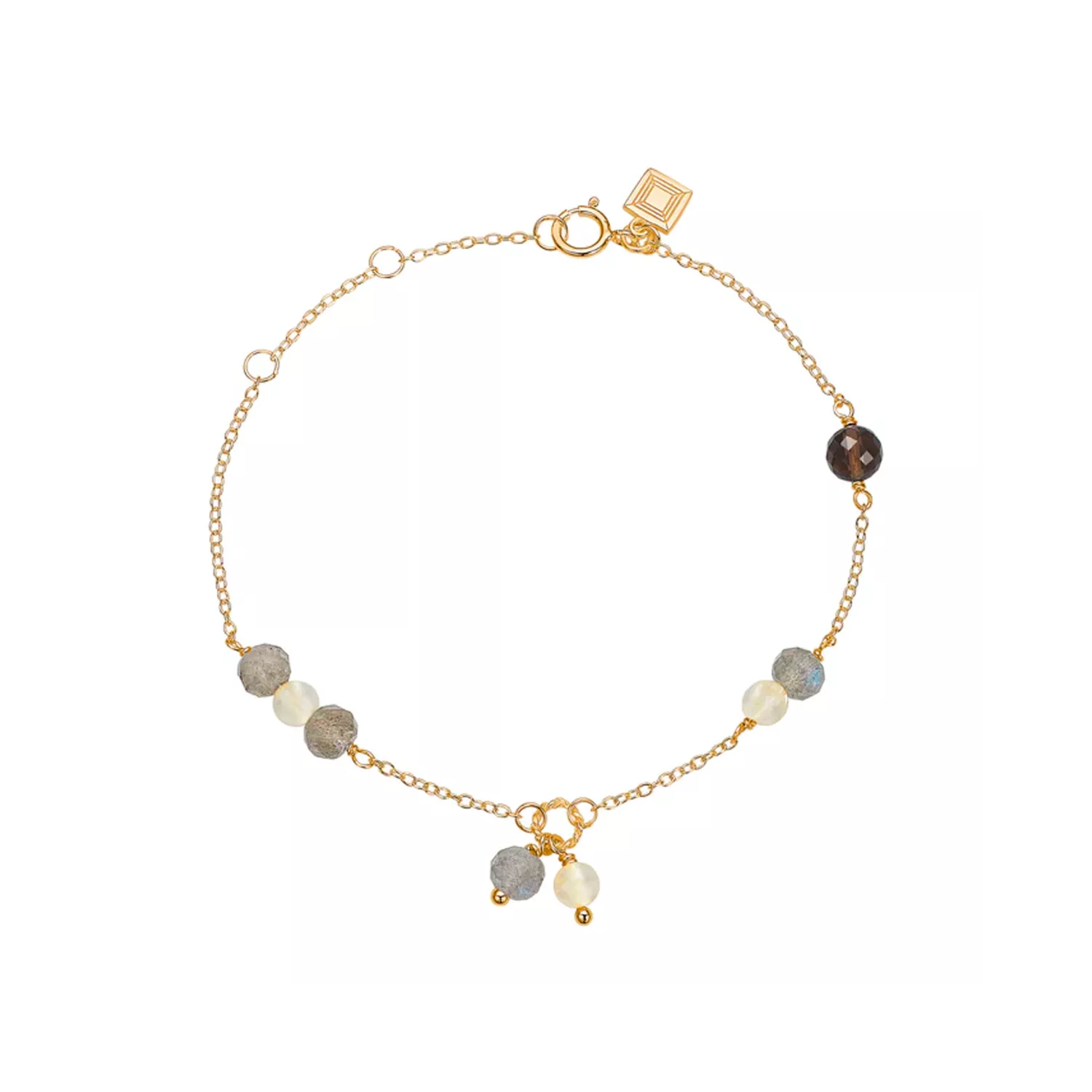 Carré FB Armbånd 18 kt. Forgyldt Sølv FB 4364 LBGRTST 16+1,5+1,5cm