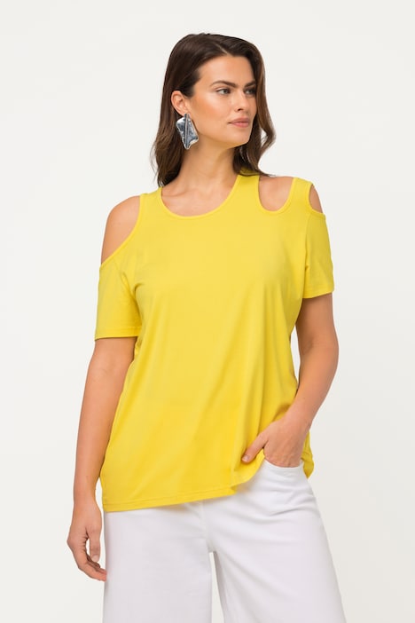 T-Shirt, Cut-Outs, Rundhalsausschnitt, Halbarm