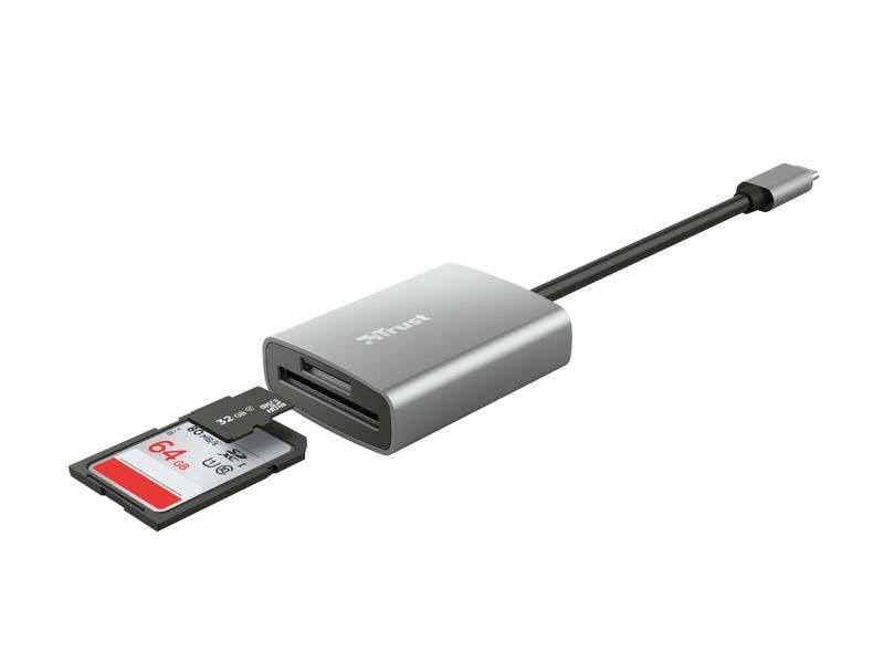 Trust Card Reader Extern Dalyx Schnelles USB-Kartenlesegerät aus Aluminium