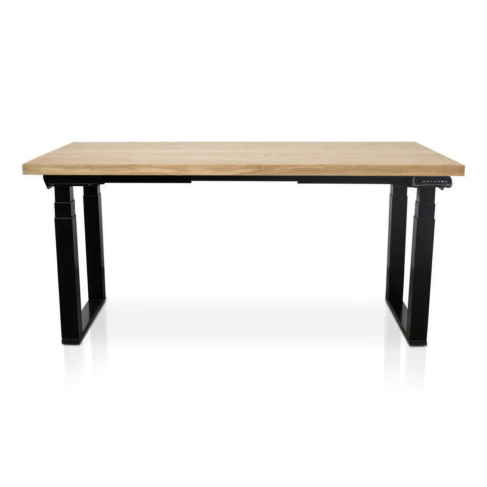 MRC PRO Solid zit-sta bureau massief eiken blad 180x90 zwart NEN-EN527