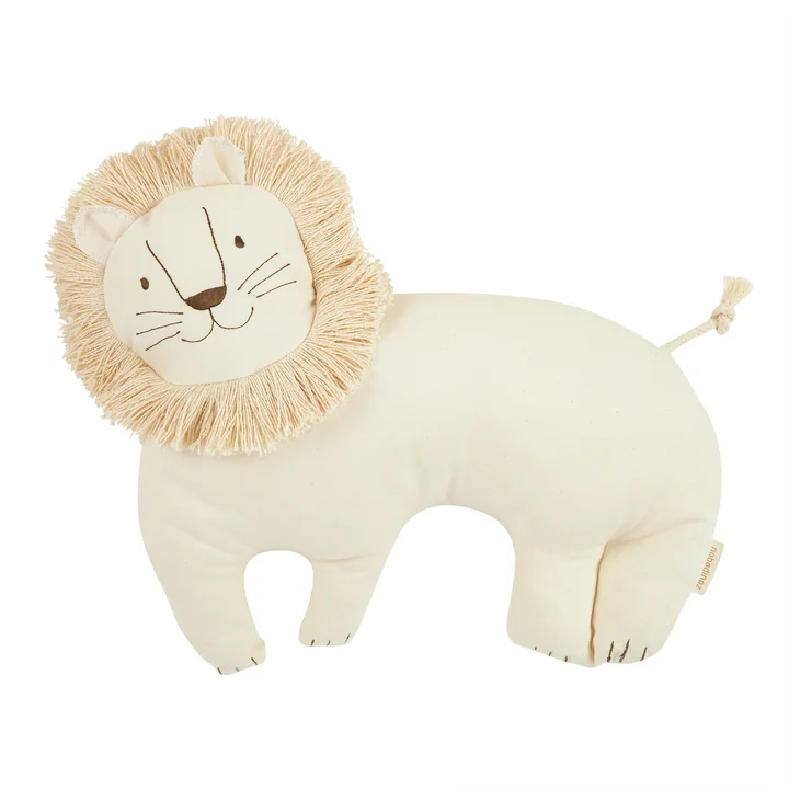 Nobodinoz - White Lion Kissen, 39 x 33 cm, weiss