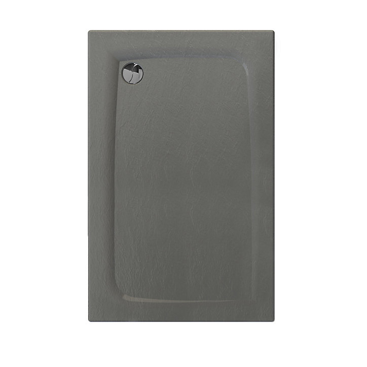 Receveur de douche rectangulaire 90x140cm, gris mat effet pierre, Allibert Mooneo