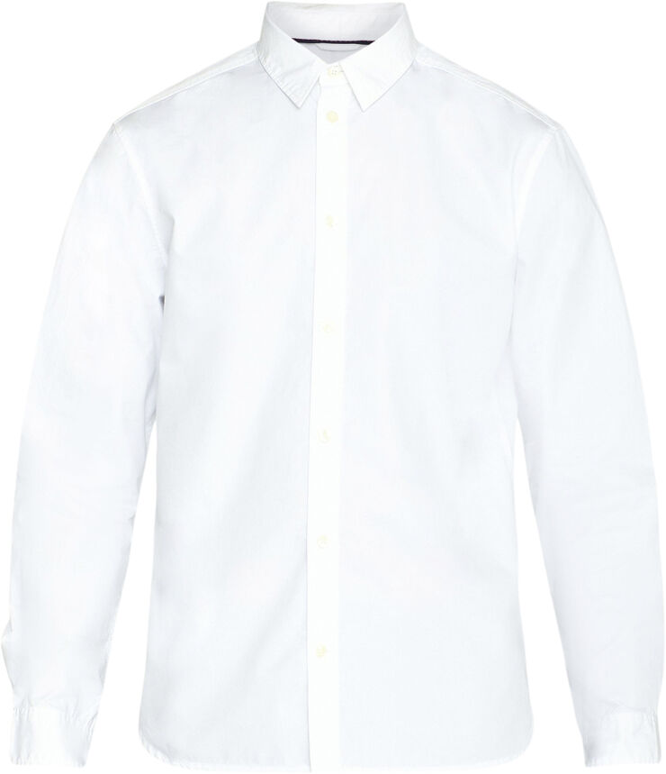 Knowledge Cotton Apparel ALF regular crispy cotton shirt - GOTS/Vegan Hvid