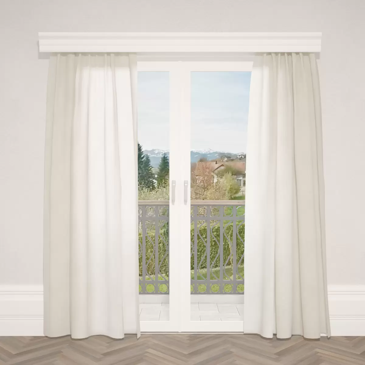 Nachtvorhang Marmor weiss,beige