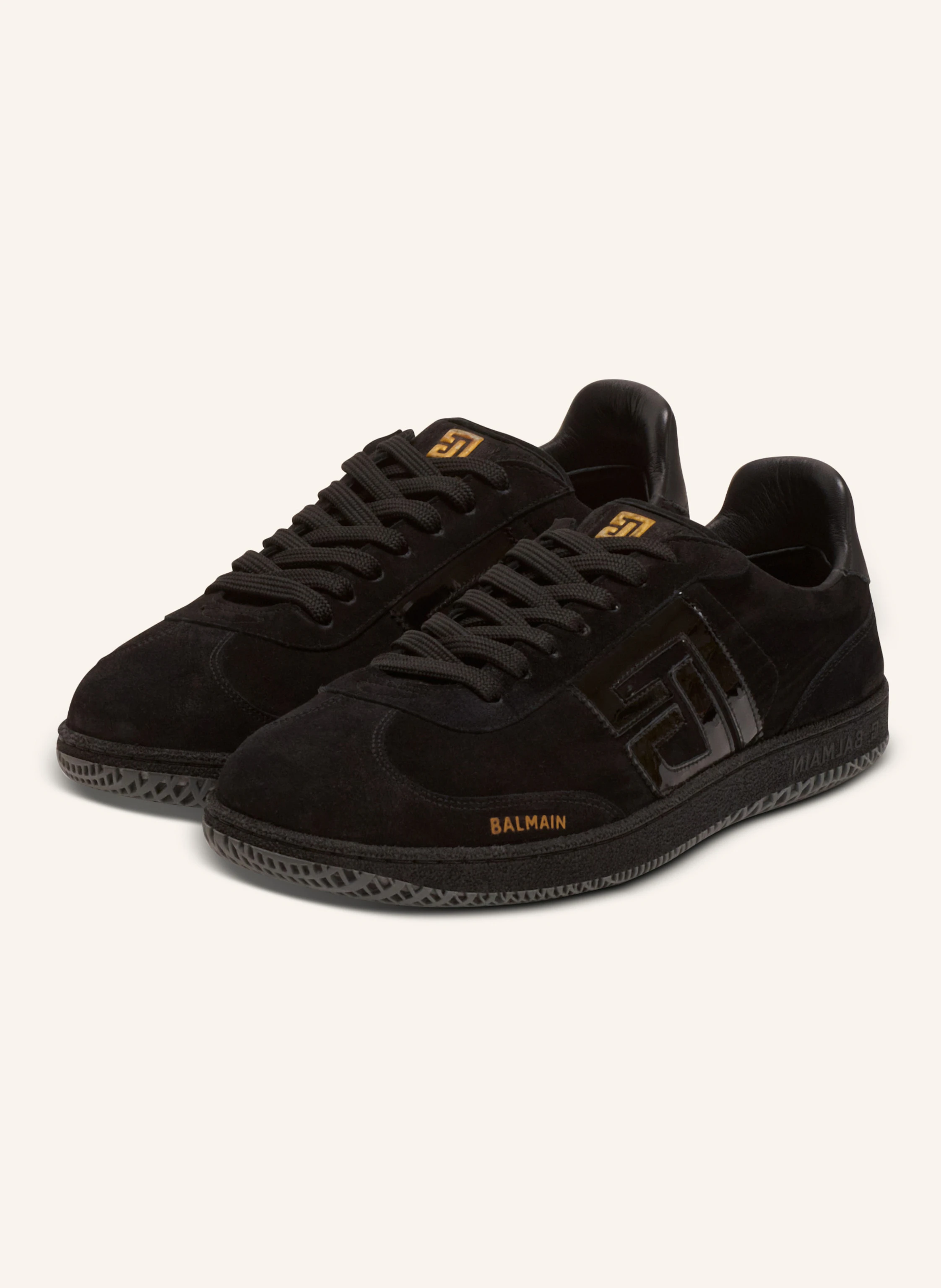 BALMAIN Sneakers Balmain Swan aus Wildleder und Lackleder