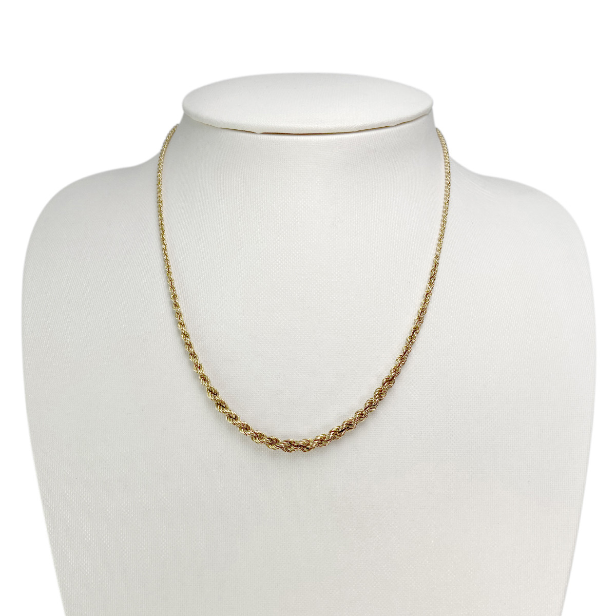 Collier d'occasion or 750 jaune maille corde 43 cm