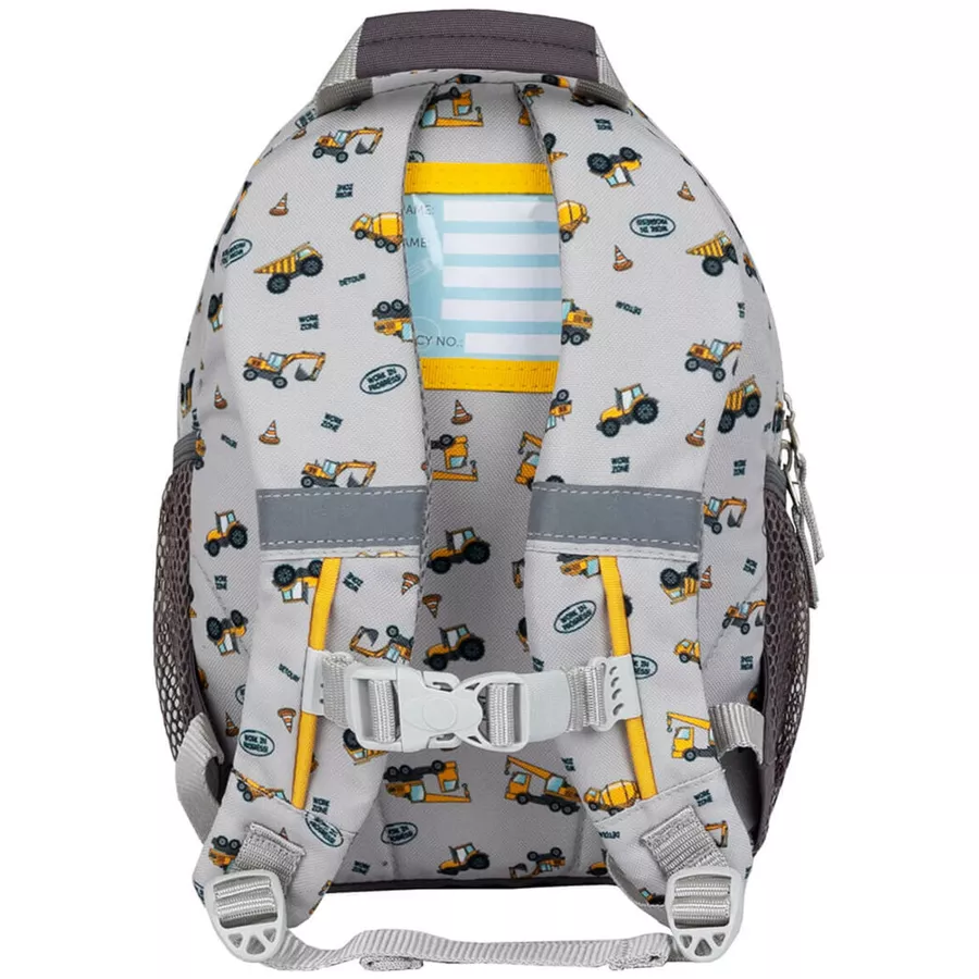 Belmil Kindergartenrucksack Mini Kiddy Kindergartenrucksack für 1-3 Jährige Kinder mit Brustgurt Construction Truck