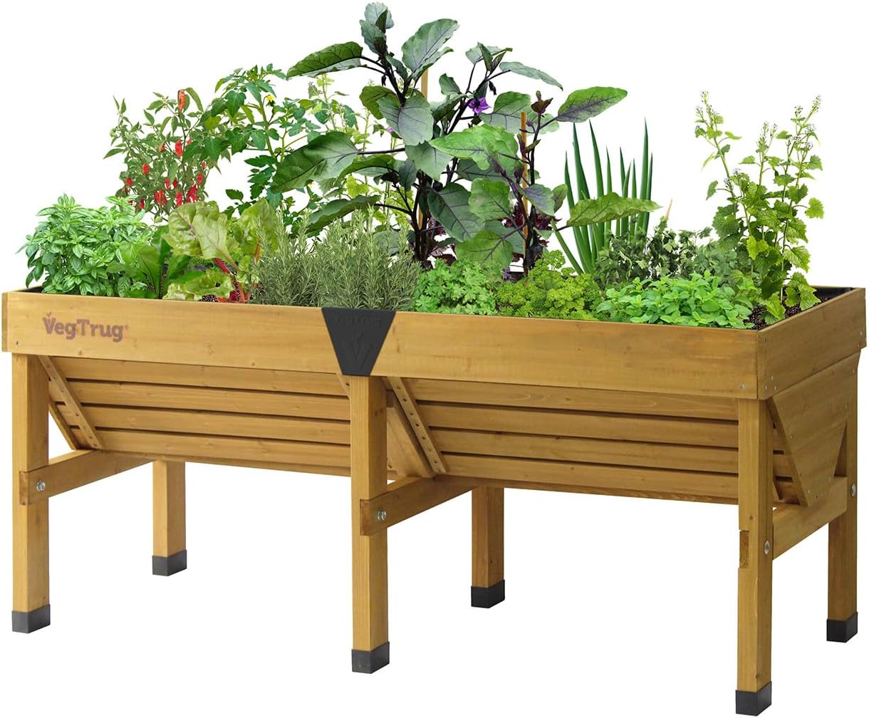VegTrug Classic V2 1,8m Hochbeet, Natur, Pflanztiefe für flach und tief wurzelndes Gemüse, 100% FSC zertifiziertes Holz, 183 x 76 x 80 cm