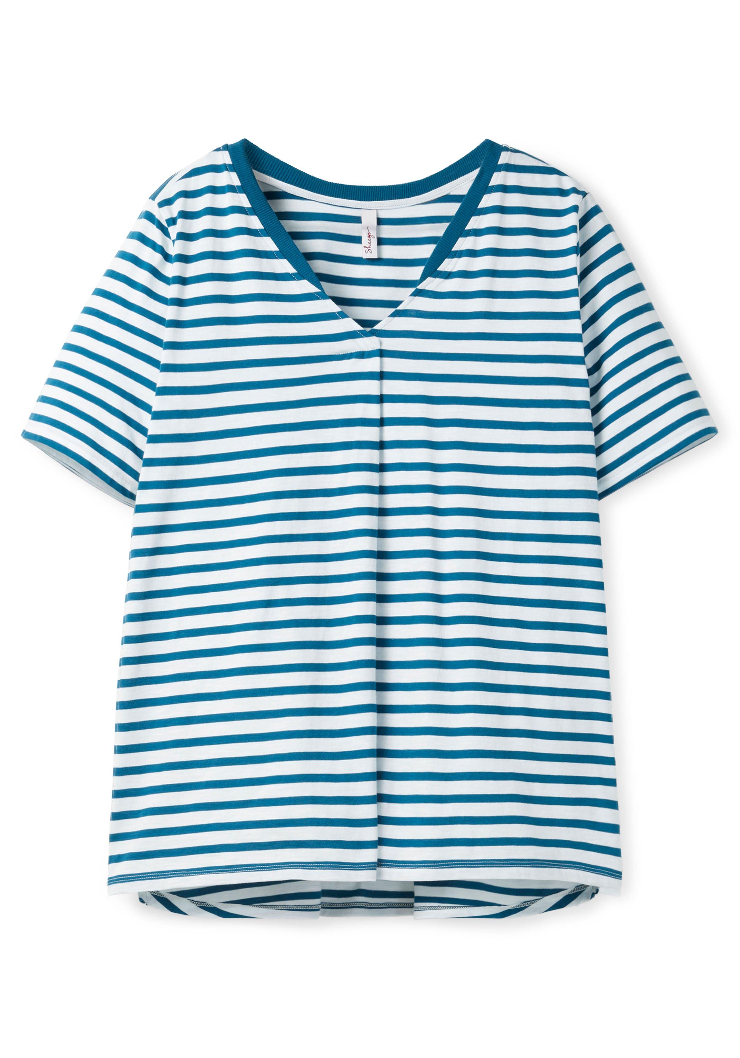 Shirt mit V-Ausschnitt und Ringeln