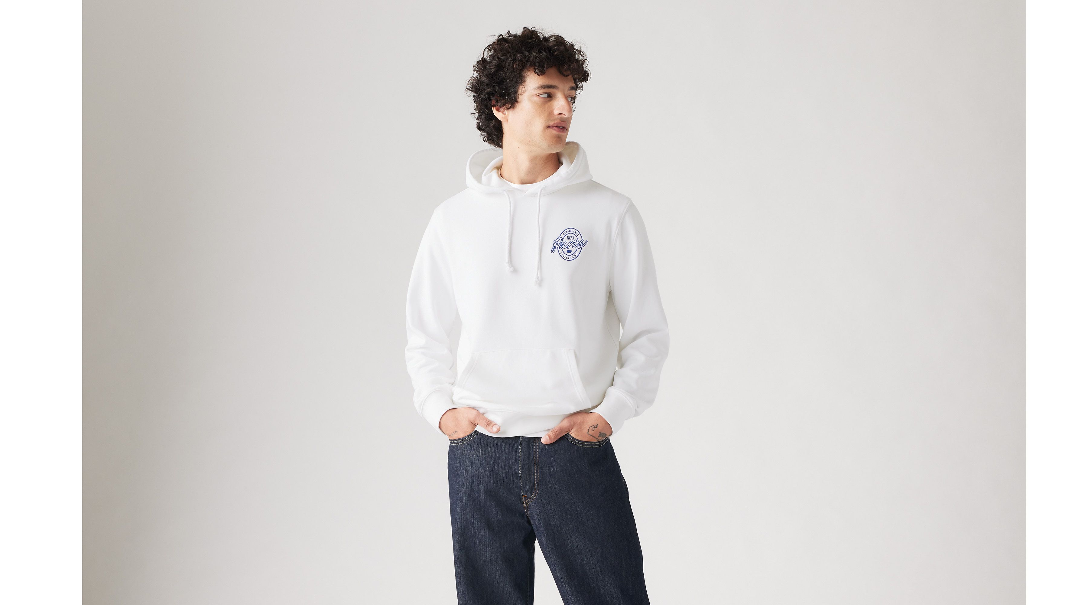 Sweat à capuche Original Housemark - Bright White - Blanc