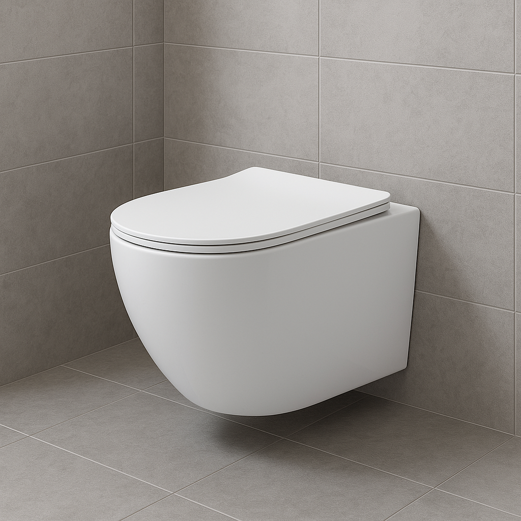 Sanigoods Cyclona compact randloos hangtoilet met tornado flush en zitting wit mat