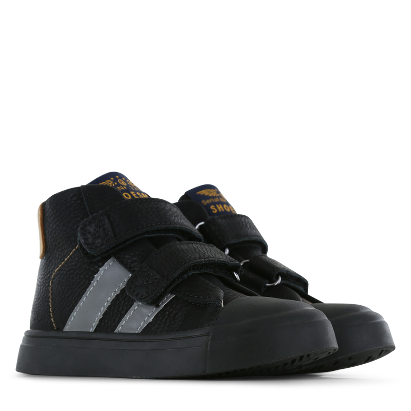 Shoesme zwarte bootie met grijze striping Microfiber nubuck | Sale