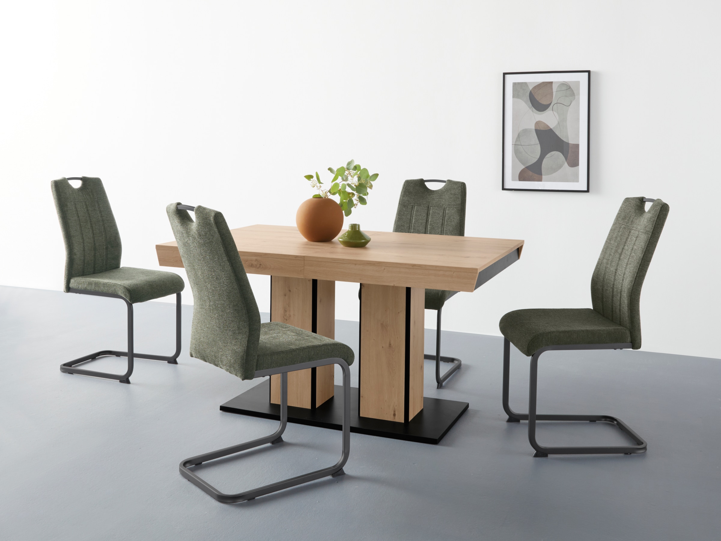 HELA Säulen-Esstisch Synchronauszug 140-180-220cm