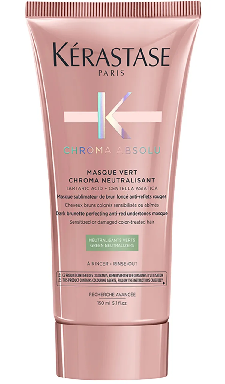 Kérastase Masque cheveux bruns colorés anti reflets rouges Chroma Neutralisant Vert-150 ml