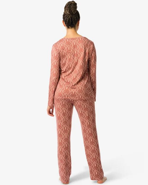 pyjama femme miffy micro marron clair