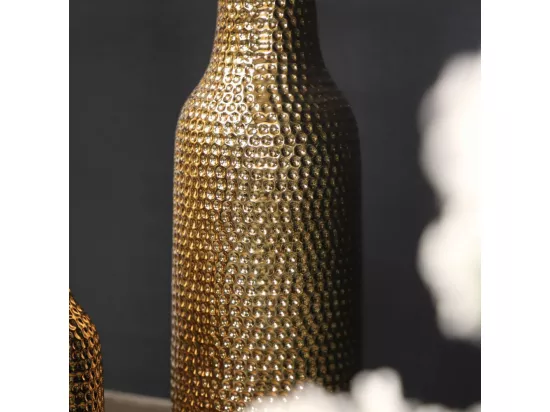 Vase en céramique doré 14 x 51 cm